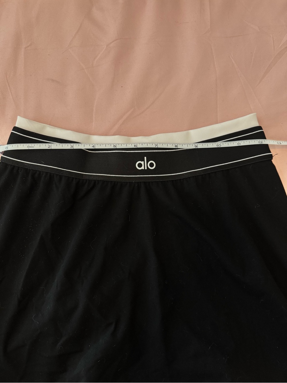 ALO Yoga Black Skater Skirt with White-Trim Waistband - Picture 4 of 4